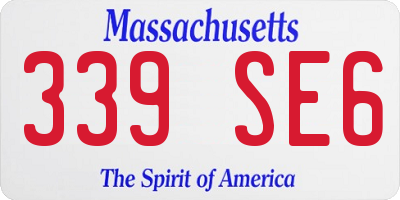 MA license plate 339SE6