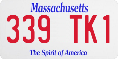 MA license plate 339TK1