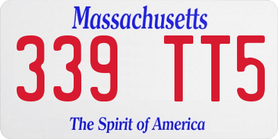 MA license plate 339TT5