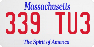 MA license plate 339TU3