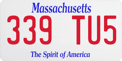 MA license plate 339TU5