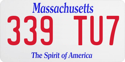 MA license plate 339TU7
