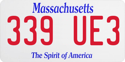 MA license plate 339UE3