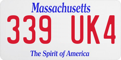 MA license plate 339UK4