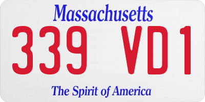 MA license plate 339VD1