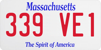 MA license plate 339VE1