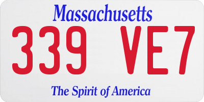 MA license plate 339VE7