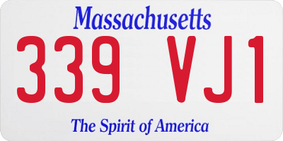 MA license plate 339VJ1