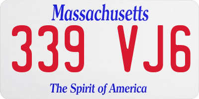 MA license plate 339VJ6