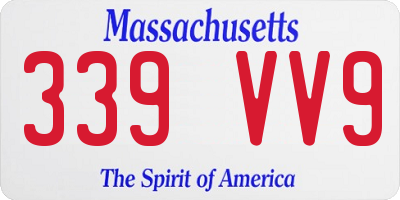 MA license plate 339VV9