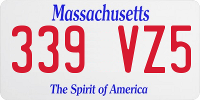 MA license plate 339VZ5