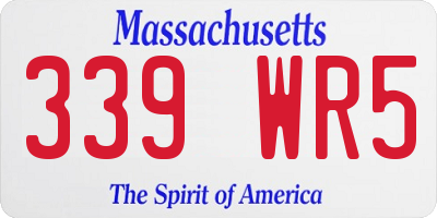 MA license plate 339WR5