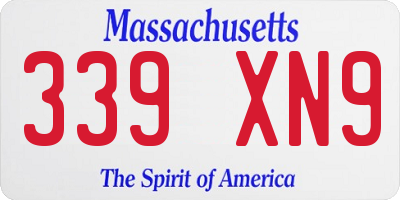 MA license plate 339XN9