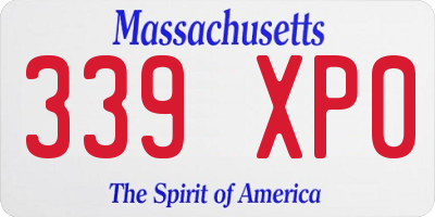 MA license plate 339XP0