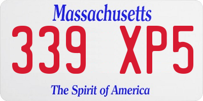 MA license plate 339XP5