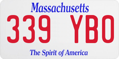 MA license plate 339YB0