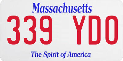 MA license plate 339YD0