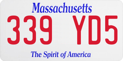 MA license plate 339YD5
