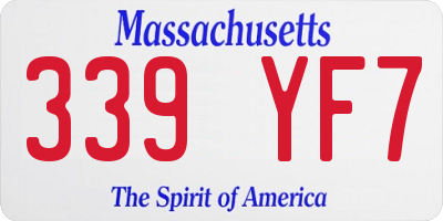 MA license plate 339YF7