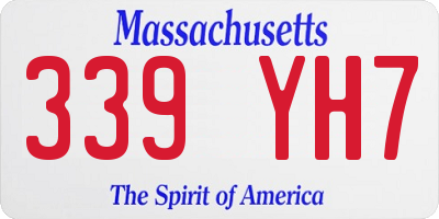 MA license plate 339YH7