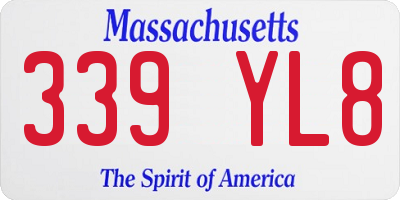 MA license plate 339YL8