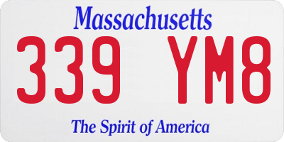 MA license plate 339YM8