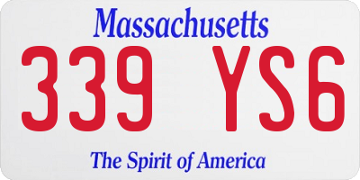 MA license plate 339YS6