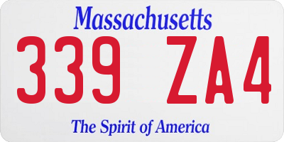 MA license plate 339ZA4