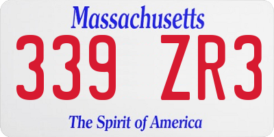 MA license plate 339ZR3