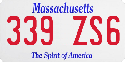 MA license plate 339ZS6