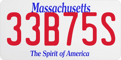 MA license plate 33B75S