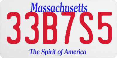 MA license plate 33B7S5