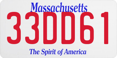 MA license plate 33DD61