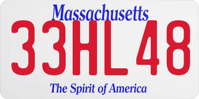 MA license plate 33HL48