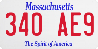 MA license plate 340AE9