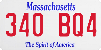 MA license plate 340BQ4