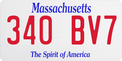 MA license plate 340BV7