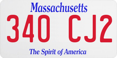 MA license plate 340CJ2
