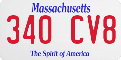 MA license plate 340CV8