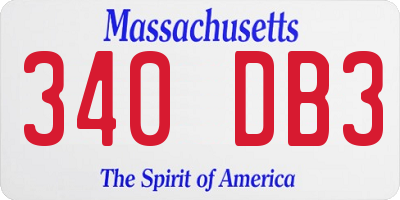 MA license plate 340DB3