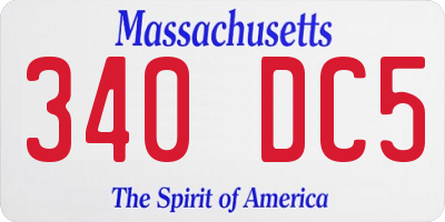 MA license plate 340DC5