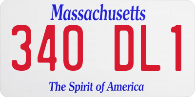 MA license plate 340DL1