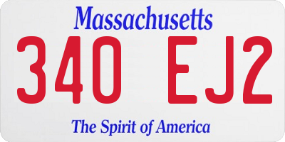 MA license plate 340EJ2
