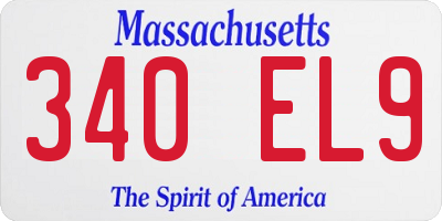 MA license plate 340EL9