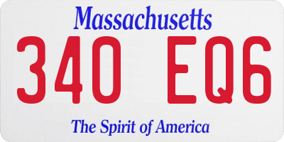 MA license plate 340EQ6