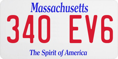 MA license plate 340EV6