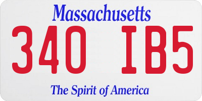 MA license plate 340IB5