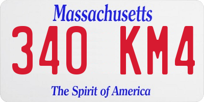 MA license plate 340KM4