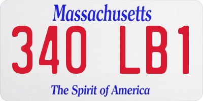MA license plate 340LB1