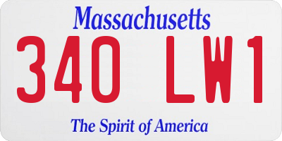 MA license plate 340LW1